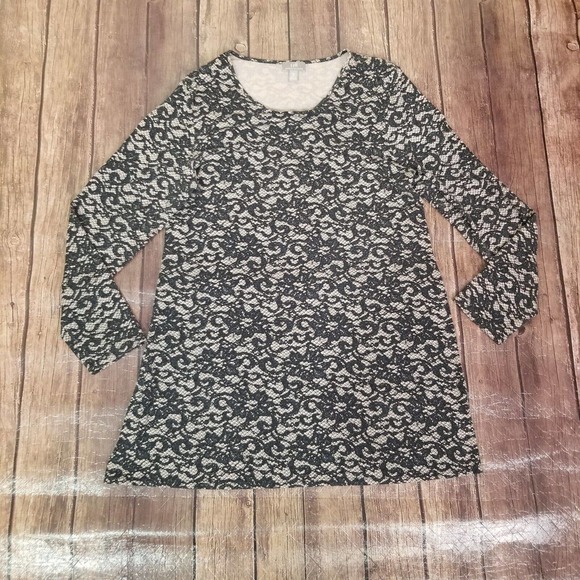 J. Jill Tops - J.‎ Jill Womens Shirt Black Size M Medium Petite Long Sleeve Faux Texture